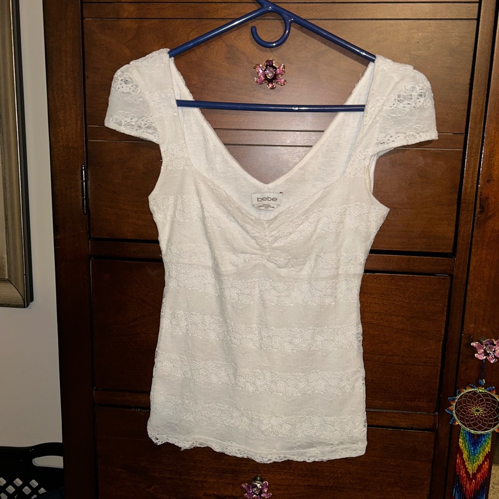 Bebe Sweetheart Cut Shirt size XS